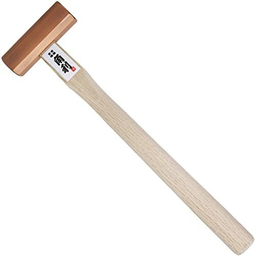KAKURI Genno Meißelhammer, 375 g, japanische Holzbearbeitung, Schreinerhammer für Meißel, Flugzeug, Nagel, robuster japanischer Karbonstahl, Holzgriff, hergestellt in Japan