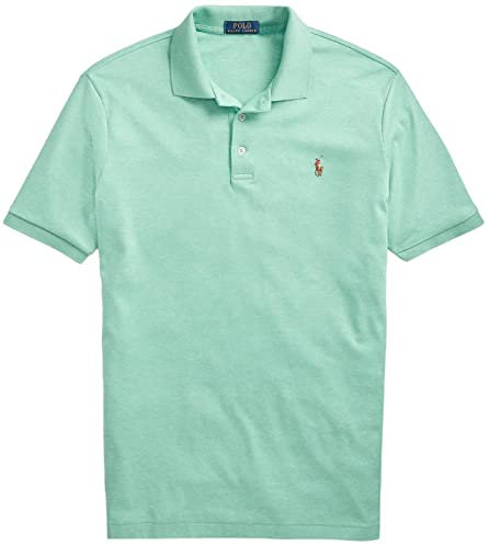 POLO RALPH LAUREN Men's New Classic Fit Polo Shirt, Resort Green Heather With the Signature Multi-colored Pony, XXL