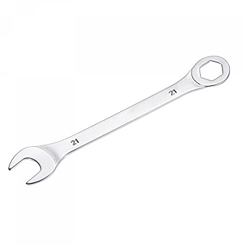 sourcing map Dünn Ring Maulschlüssel mit Offset 6-Punkt Ende und Abgewinkelt Offen 21mm