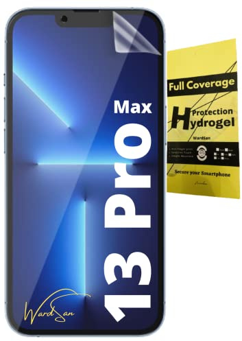 WardSan Hydrogel 3D-Displayschutzfolie für iPhone 13 Pro Max, 3D-Vollschutz, transparent, unsichtbar, kompatibel mit Schutzhüllen, Hüllen, weichem TPU, Glasschutz