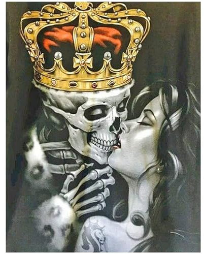 5D Square Diamond Painting Strass Kits Erwachsene 40x50cm Schädel Skull Liebe DIY Großer Stickset Quadratisch Diamant Malerei Gemälde set Bilder Mosaik Kreuzstich aus Perlen für Heimwanddekoration