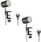 ledscom.de 2 Stück Klemmleuchte WAIKA, Schalter, schwarz matt, inkl. LED GU10 Lampe, 468lm warmweiß