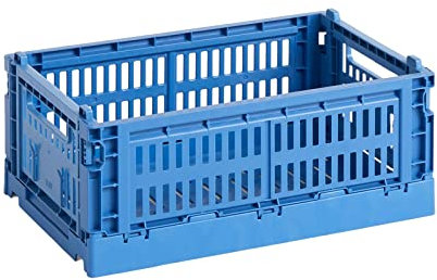 Hay Transportbox Colour Crate S aus recyceltem Polypropylen in der Farbe Electric blue