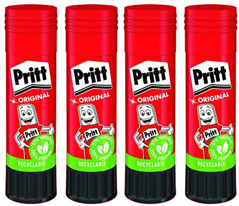 Pritt Penna, Colla sicura e Adatta ai Bambini per lavori artistici e Artigianali, Adesivo Potente per la Scuola e l’Ufficio, 4X 22 g Pen, Colore Trasparente, Einzelprodukt, 9H PK611X ST