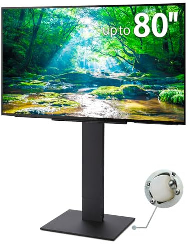 WALL V5 High Type | Japanischer Rollender, Verschiebbarer und Freistehender 32-80 Zoll Universal TV-Ständer mit verdeckten Rollen | Satin Schwarz