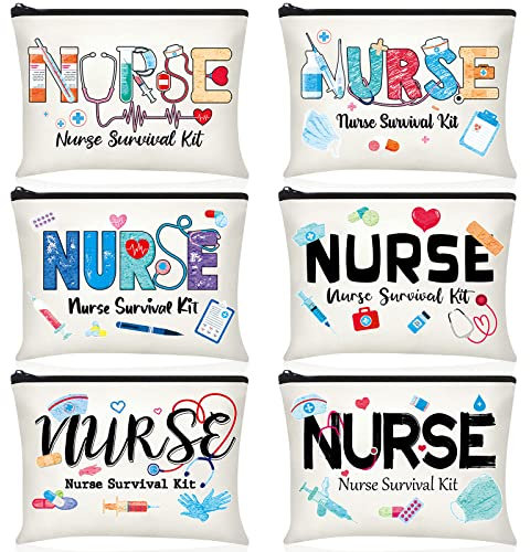 Photect Make-up-Taschen für Krankenschwestern, Segeltuch, Kosmetiktasche, Krankenschwester, Überlebens-Set, Reisetasche, Tasche, Krankenschwester, Geschenk für Frauen, Mädchen, Krankenschwestern,