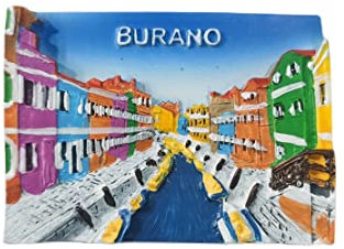 Burano 3D Venedig Italien Kühlschrankmagnet Souvenir Geschenk, Kunstharz, handgefertigt, Burano-Kühlschrankmagnet, Heim- und Küchendekoration, Kollektion