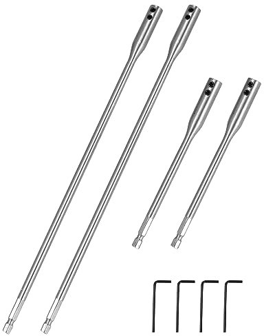 QWORK 8 Pcs 1/4 Extension Bit Set, 6 & 12 Inch Wood Spade Bit Extension Set, High Carbon Steel Drill Extension Bit Holder with Wrench Keys, for Wood Spade Drill Bit, Electric Tool Accessories