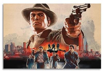 VZRSQZK Game Mafia 2 Poster, dekoratives Gemälde, Leinwand, Wandposter und Kunstdruck, modernes Familienschlafzimmer-Dekor-Poster, 20 x 30 cm