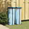 GuyAna Rubbish Bag Holders 2 pcs Black and Blue 120 L PP,Sack Holder Black Lid Adjustable Refuse Bag Stands Foldable Camping Bin