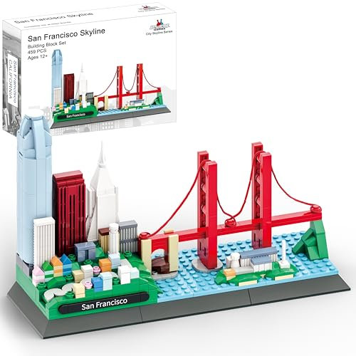 San Francisco Skyline Bausteinset (459 Teile) mit Golden Gate Bridge und mehr - Architekturmodell für Kinder und Erwachsene