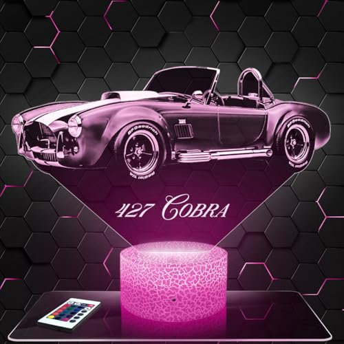 Lampephoto.fr Nachttischlampe - Touch-Nachtlicht Auto Cobra 427 3D-LED-Lampe Illusion, Geschenkidee Weihnachten Geburtstag Junge und Mädchen Nachttischlampe Kinder- oder Erwachsenenzimmer TOP