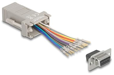 DeLOCK Adapter D-Sub 9-polige Buchse auf RJ50-Buchse, Montageset, Grau, Marke