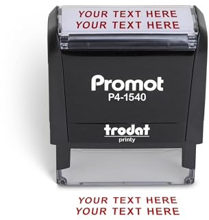 Promot Self Inking 2 Line Custom Stamp - Personalized Name Stamp (Small)