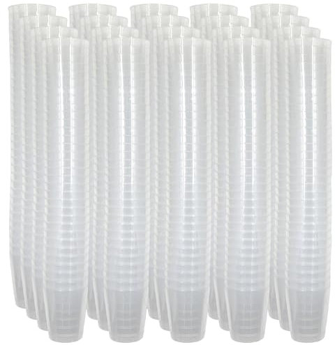 MIJOMA Unzerbrechliche Schnapsgläser aus Kunststoff, Robuste Shotgläser. Jello Shots, Desserts, Party, Hochzeit, Geburtstag. Geschirrspülergeeignet, Wiederverwendbar. 29ml (Transparent, 640 Stück)