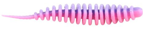 Trout Master Master Worm 65mm - 8 Gummiköder zum Forellenangeln, Farbe:Blubblegum