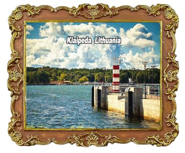 Klaipeda Litauen Kühlschrankmagnet 3D Reise Souvenir Kühlschrank Dekoration Magnetaufkleber Handwerk Kollektion