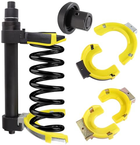 aremnry Heavy Duty Macpherson Strut Spring Compressor Tool, Impact Wrench Rated Coil Spring Extractor Kit with Overload Protection Safety Guard, 3 Pairs Yokes for Car, SUV, Truck UTV Suspension Repair