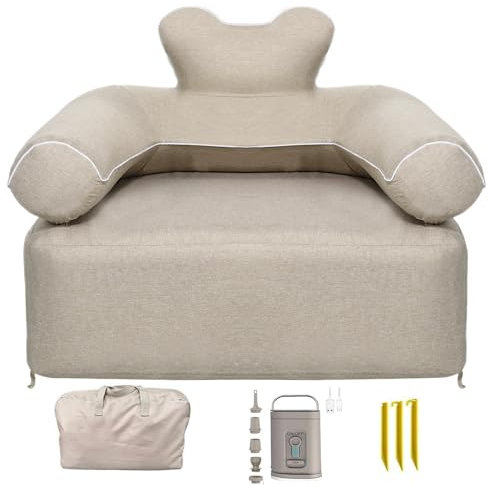 Zooma Aufblasbares Sofa, Aufblasbares Camping Luftsofa, Outdoor Camping Luftsofa Camping Sofa mit Rücken Armlehne Aufblasbare Couch Camping für Indoor, Outdoor, Party, Reisen, Strand (Einzel-Sofa 1)