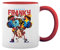 Cyborg Franky Straw Hat Pirates Water 7 Inspired Monkey Luffy Fun Lustige Trend White Coffee Mug with Red Rim & Handle