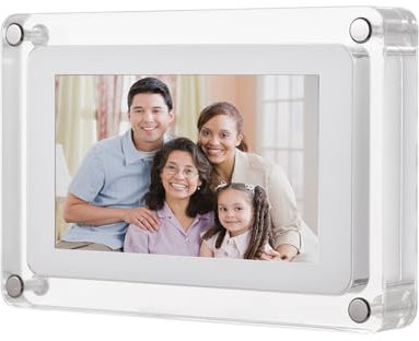 Andoer Digital Picture Fram, 5 Inch Acrylic Digital Photo Frame Digital Photo Album Photo Frame Electronic Photo Music Video Player Auto Rotation Built-In 8Gb Memory Battery Gift For Friends Families