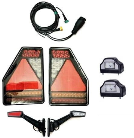 MelTruck® 2x 6-functional LED Rückleuchte 6 polig Bajonett 12V und 7m Kabel für Anhänger