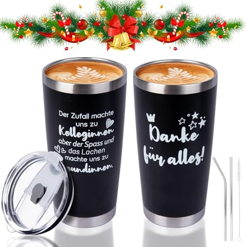 Belillpipi Weihnachtsgeschenke Kollegen, Neuer Job Geschenke, Geburtstagsgeschenk für Kollegin, Thermobecher Tasse für Kollege, Geschenkideen für Geburtstag, Weihnachten, Kaffeebecher To Go, 20 oz