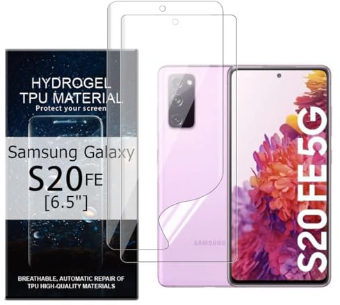 Glcrrpu Film de Protection d'écran Hydrogel pour Samsung Galaxy S20 FE[6,5],[2 pièces] Protection Ecran pour Transparent HD en Flexible en TPU,Anti-Rayures