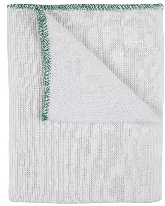 IDEAL 365 Bleached Cotton Dish Cloths, Extra Large, Super Absorbent, Colour Coded, 10 Pack (green)