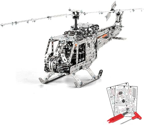 Artisanal Habitat 3D Metall Emulational Bausatz - 1200 Bauteile, Hndmontiertes Metallmodell des Clockwork Helicopters, inklusive Werkzeug und Anleitung (Clockwork Helicopters)