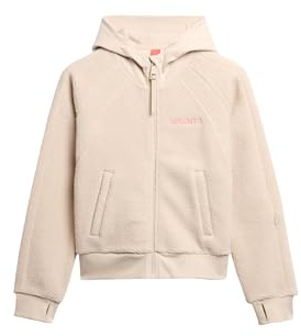 Superdry Damen Active Tech Fleece Kapuzenjacke mit Reißverschluss