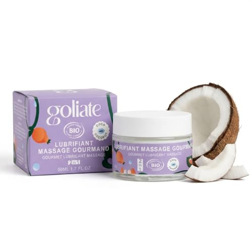 GOLIATE 2-in-1 Edible Natural Organic Lubricant Gel - Cream Oil Massage Moisturises and Soothes - Gourmet Couple - Vegan - Made in France - 50 ml (Coco)