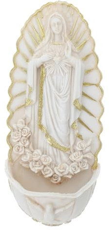 DECHOUS Weihwasserbecken Aus Harz Zum Aufhängen Wand Weihwasserbecken Für Eingang Wanddekoration Für Kirche Weihwasserbecken-wandbehang Mit Guadalupe-Motiv