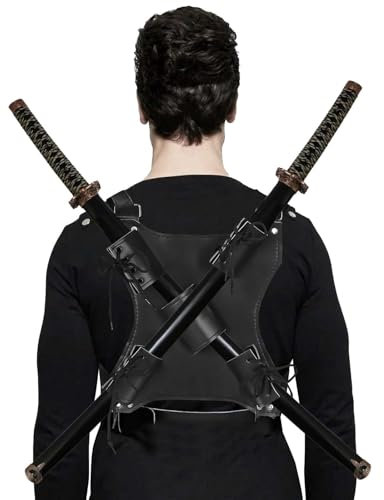 Porte-épée en cuir réglable pour épée, épée médiévale, fourreau en cuir, avec épée, pour samouraï, cosplay, costume, fête d'Halloween