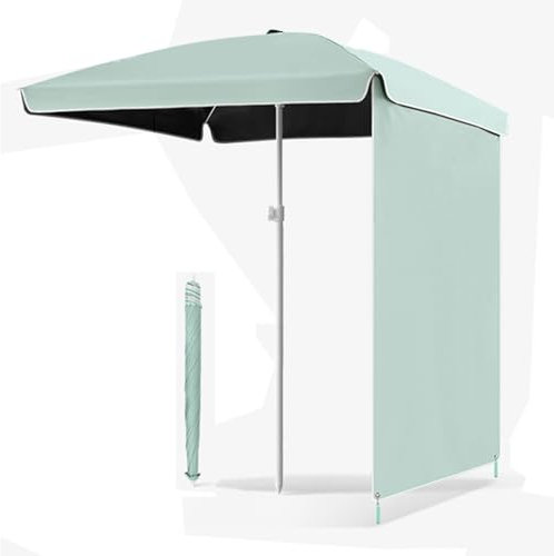 Terrassenschirm Quadratisch 160 cm/200 cm, Kleiner Sonnenschirm für Garten, Rasen, Terrasse, Hinterhof und Pool(Blau,160CM(5.2FT))