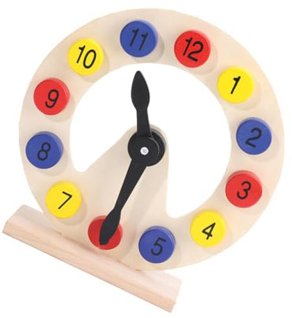 TOYANDONA 1 Satz Bildungsspielzeug Clocks für Uhr Kinderuhr holzspielsachen mädchen Toys für + holzbauklötze Bambus