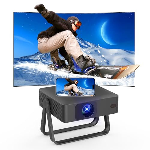VenirCool N5 Max Mini Projektor mit WiFi und Bluetooth, Native 720P, 360° Drehung, verstellbarer Ständer, ultradünn tragbar, 1080P Unterstützung, 4K-Dekodierung, 7500 ISO Lumen, 500 ANSI