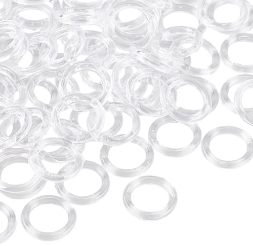 CREATCABIN 100 Pcs Clear Roman Curtain Rings 1/2inch Transparent O Rings Plastic Rings 13mm for Roman & Cafe Shades Circle Hook Craft Tool Hardware for DIY Blinds Handbag Car Seat Manual Handbag