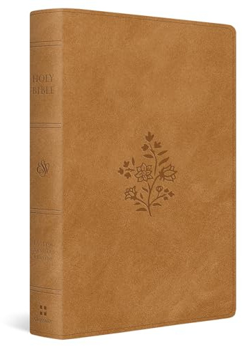 ESV Giant Print Personal Size Bible (TruTone, Nubuck Caramel, Wildflower Design)