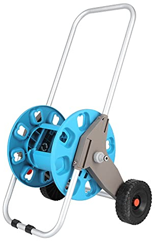 Gartenschlauchwagen, tragbarer Gartenschlauchwagen mit Rädern, G1/2-Wasserschlauchwagen für den Außenbereich, für bis zu 35 m Schlauch, Aluminium-Schlauchwagen