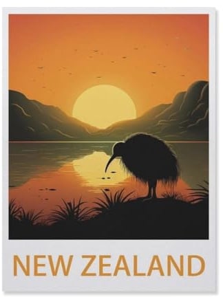 Jigsaw Puzzle 1000 Pieces，New Zealand，Paper Children Toys Decompression Game（26x38cm）-EG98