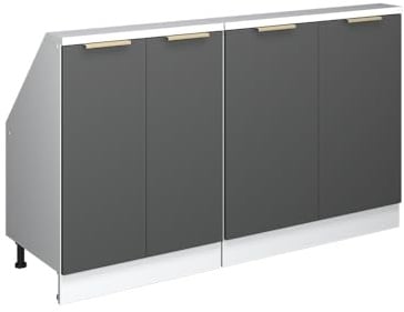 Vicco Dachschrägenschrank-Set Rion, Anthrazit-Gold, 140 cm 2er Set, geeignet für die platzsparende Aufbewahrung unter Dachschrägen