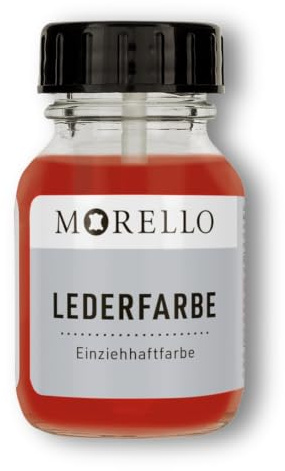 Morello Lederfarbe Rot 40 ml, farbintensive Glattleder Einzieh-Farbe | Ideal zum Auffrischen & Umfärben, geeignet zur Leder Reparatur, Profi-Qualität für Sneaker, Schuhe, Taschen