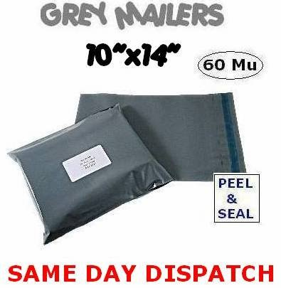 50 x Strong Grey Mailng Postal Bags 10x14 -250x350mm.