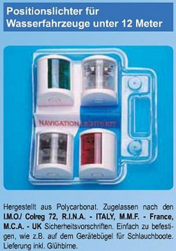 Positionslicht Backbordlaterne, schwarz Navigationslicht