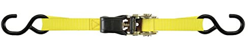 kwb 2x Zurrgurte 2,5 m x 25 mm, aus strapazierfähigem Polyesterband, mit Komfortentriegelung und Prüfschild, kunststoffummantelter Spannratsche, mit 2 Haken, TÜV/GS geprüft