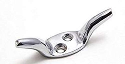 Merriway BH01584 Klammerhaken klein Messing verchromt (Packung à 2)