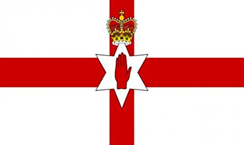 Perfectflags Northern Ireland Red Hand Flag 5ft x 3ft Large - 100% Polyester - Metal Eyelets - Double Stitched