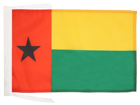 AZ FLAG Guinea-Bissau Flag 45x30 cm 100D Polyester Cords | Indoor and outdoor use Bissau-Guinean 12x18 in decorative flag Guiné-Bissau double stitched seams and reinforced edges