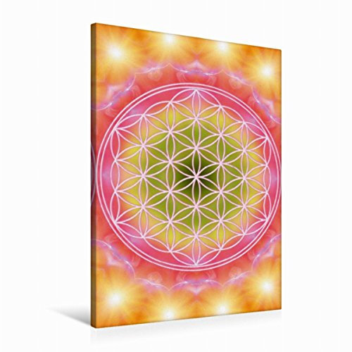 Premium Textil-Leinwand 60 x 90 cm Hoch-Format Blume des Lebens - Herzenergie | Wandbild, HD-Bild auf Keilrahmen, Fertigbild auf hochwertigem Vlies, Leinwanddruck von Gaby Shayana Hoffmann